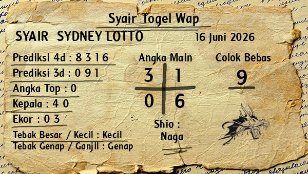 Prediksi Sydney Lotto