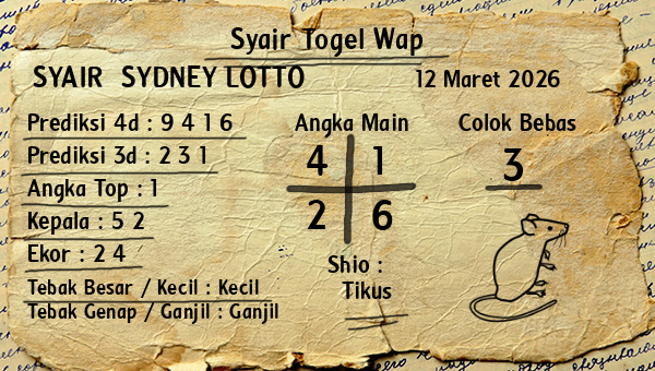 Prediksi Sydney Lotto