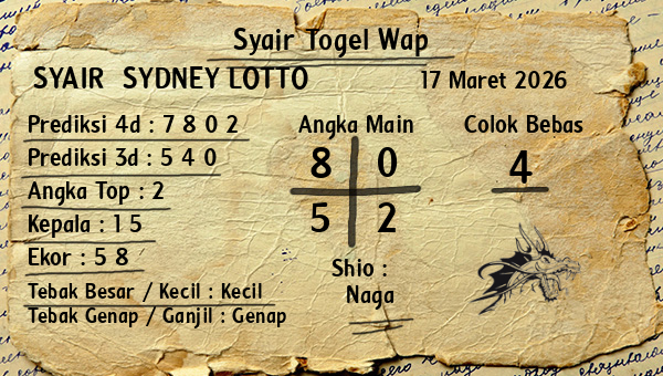 Prediksi Sydney Lotto